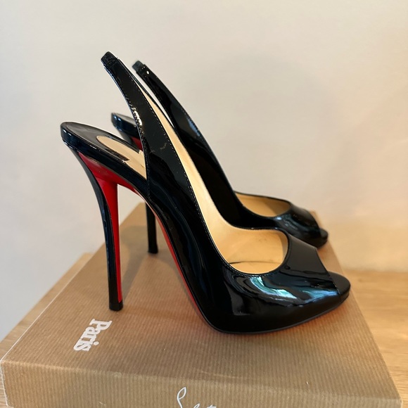 Christian louboutin Gamma Talon 120 patent sling back heels - Picture 3 of 7